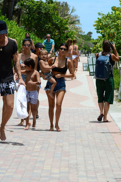 Kourtney Kardashian seen out and about at the beach wearing a bikini on June 11 2017 in Miami Florida.