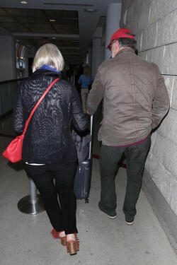Helen Mirren pictured at Los Angeles International Airport