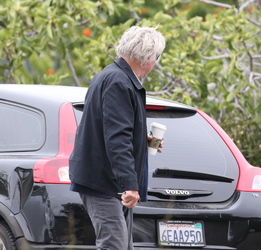 Gary Busey buttons up for the preppy look in Malibu
