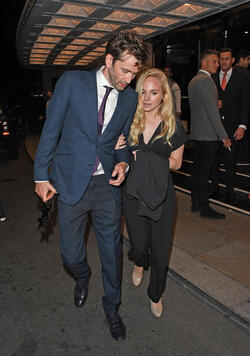 David Tennant and his wife Georgia Moffett seen leaving the Tv Choice awards in London following David s Win. David Tennant and his wife Georgia Moffett seen leaving the Tv Choice awards in London following David s Win.