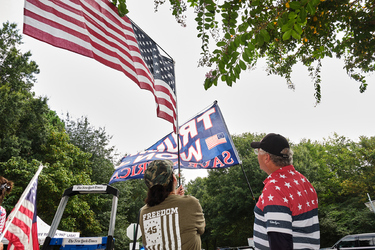 Trump supporters gather outside Fulton County Jail