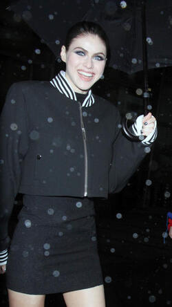 Alexandra Daddario out in Manhattan Promoting her new Movie Baywatch