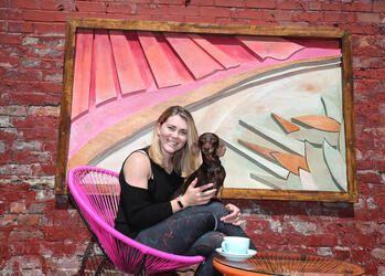 Team GB cyclist Jess Varnish at the Common Ground Cafe in Altrincham which she co owns.
