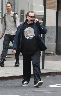 Julian Schnabel Walking by himself in Soho