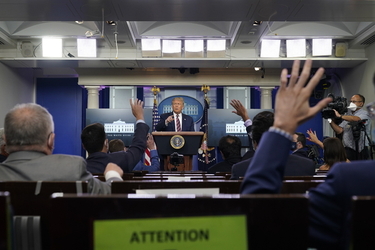 President Donald Trump Holds Press Briefing President Donald Trump Holds Press Briefing