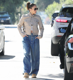 Jennifer Lopez looks downbeat on solo outing after husband Ben Affleck jetted off for trip with his ex wife Jennifer Garner and kids