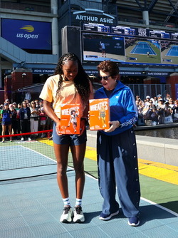 Tennis Legend Billie Jean King And Coco Gauff Play Friendly Match At US Open 2024 in NYC