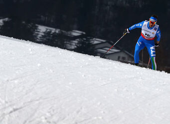 TRENTINO,VAL DI FIEMME, ITALIA - 27 febbraio 2013: FIS Nordic World Ski Championships,
Roland Clara (ITA) in action during the Men 15 Km Free Individual - February 27, 2013 - (Pentaphoto/Gio Auletta)