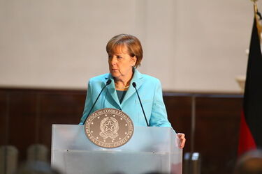 Conferenza stampa Vertice bilaterale Italia Germania 23 gennaio 2015 
Firenze Galleria dell Accademia Pres. del Consiglio Matteo Renzi e Cancelliera Angela Merkel