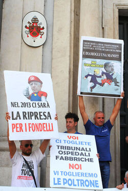 MANIFESTAZIONE LAVORATORI IRIBUS A PALAZZO CHIGI