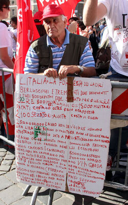 PROTESTA CGIL CONTRO GOVERNO BERLUSCONI