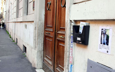 MANIFESTO FUNERARIO PER MORTE DI UN CANE