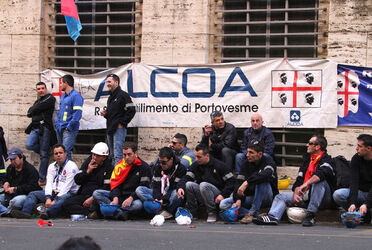MANIFESTAZIONE LAVORATORI ALCOA MANIFESTAZIONE LAVORATORI ALCOA