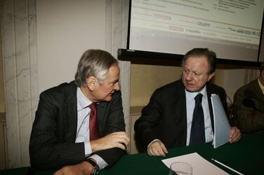 Rome 26th November 2008 MOBILITA SOSTENIBILE In the picture Ennio Cacetta Assessor Transport Region Campania with Altero Matteoli Minister of Infrastructure and Transport Foto by ©MeoliAlessandro StudioFranceschin