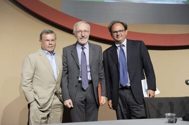 Rimini 27 august 2008 Meeting FERPI in the picture Martin Sorrell Ceo di WPP Fiorenzo Tagliabue president and managing director of SEC and Gianluca Comin president of FERPI and ENEL foreign director