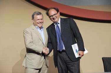 Rimini 27 august 2008 Meeting FERPI in the picture Martin Sorrell Ceo di WPP and Gianluca Comin president of FERPI and ENEL foreign director
