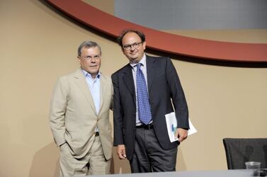 Rimini 27 august 2008 Meeting FERPI in the picture Martin Sorrell Ceo di WPP and Gianluca Comin president of FERPI and ENEL foreign director