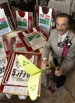 Engadinese Mario Cattai partecipante alla maratona