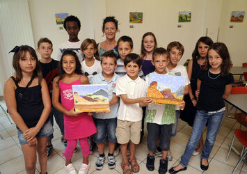 Locarno vernissage opere giovani scuole elementari al Palagiovani