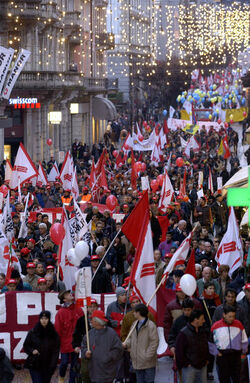 Bellinzona manifestazione sindacati SEI FLMO
