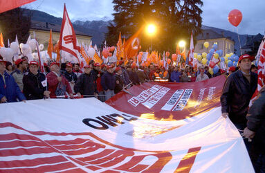 Bellinzona manifestazione sindacati SEI FLMO