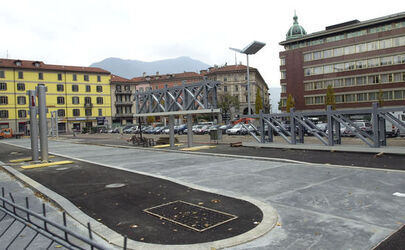 Lugano cantiere nuove pensiline bus