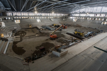 Ambri cantiere nuova pista di ghiaccio Gottardo Arena 