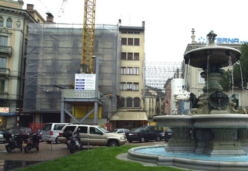 Lugano cantieri in piazza Rezzonico