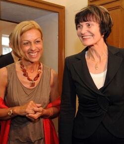 Locarno 64&deg; Festival del Film di Locarno incontro del Municipio con Micheline Calmy Rey
