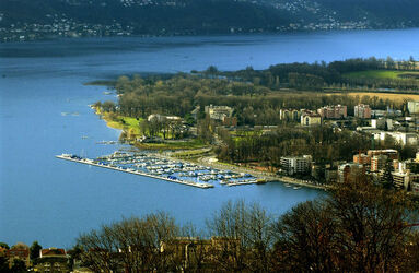 Locarno veduta delta della Maggia e porto