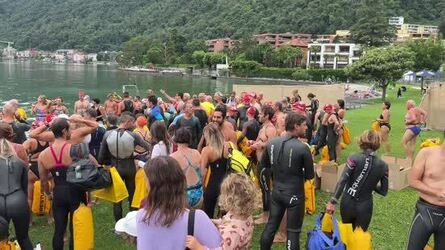 Melide Bissone settima edizione della nuotata del Ponte Diga Melide Bissone settima edizione della nuotata del Ponte Diga