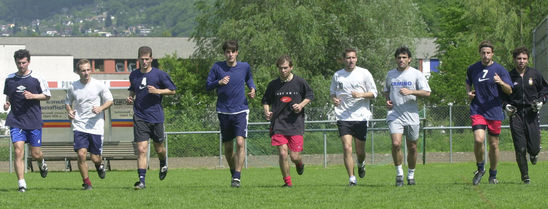 Calcio AC Bellinzona allenamento giocatori in sciopero